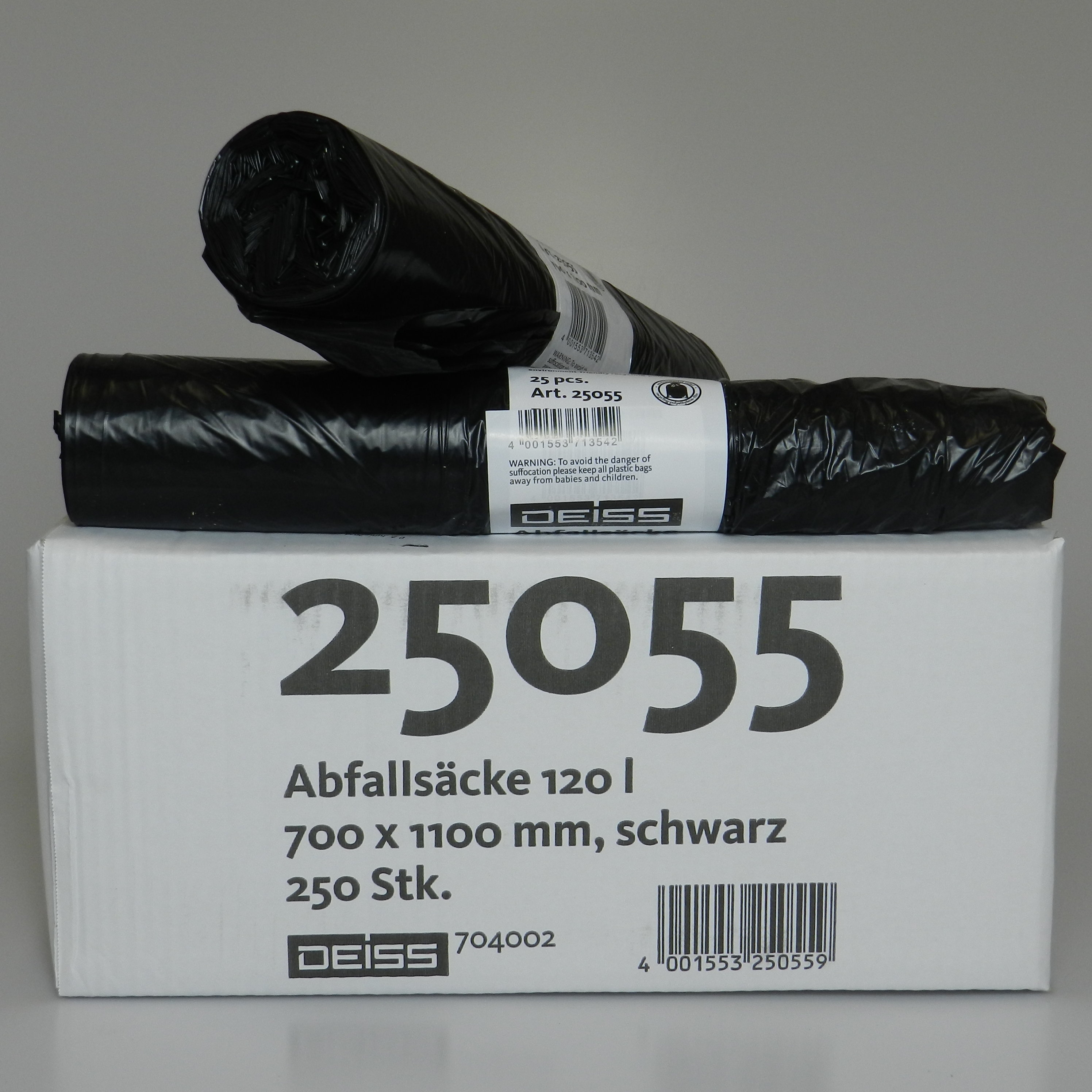 LDPE Abfallsäcke, schwarz, 120 Liter